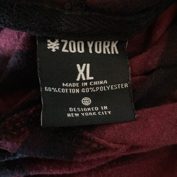 Zoo York Maroon-Black Striped Hooded T-Shirt - Picture 3 of 4